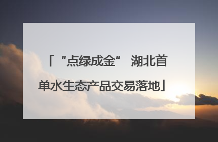 “点绿成金” 湖北首单水生态产品交易落地