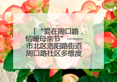 “爱在周口路，情暖母亲节”——市北区洛阳路街道周口路社区多维度关爱女性群体