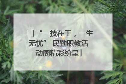 “一技在手，一生无忧” 民勤职教活动周精彩纷呈