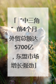 “中三角”前4个月外贸总额达5700亿，东盟市场增长强劲
