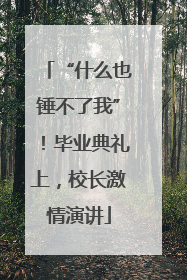 “什么也锤不了我”！毕业典礼上，校长激情演讲