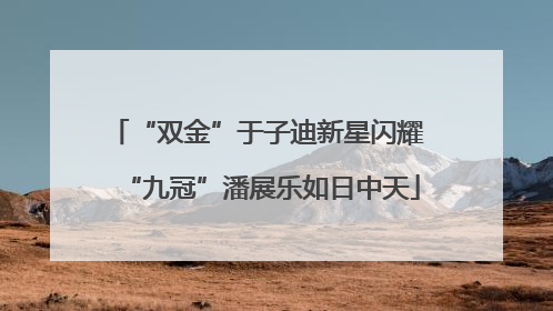 “双金”于子迪新星闪耀 “九冠”潘展乐如日中天