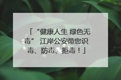 “健康人生 绿色无毒” 江岸公安带您识毒、防毒、拒毒！