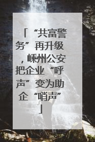 “共富警务”再升级，嵊州公安把企业“呼声”变为助企“哨声”