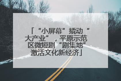 “小屏幕”撬动“大产业”，平原示范区微短剧“剧集地”激活文化新经济