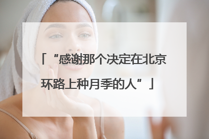 “感谢那个决定在北京环路上种月季的人”