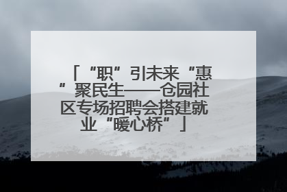 “职”引未来“惠”聚民生——仓园社区专场招聘会搭建就业“暖心桥”