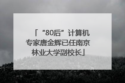 “80后”计算机专家唐金辉已任南京林业大学副校长