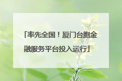率先全国！厦门台胞金融服务平台投入运行