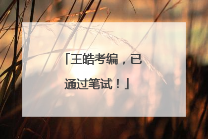 王皓考编，已通过笔试！
