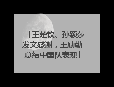 王楚钦、孙颖莎发文感谢，王励勤总结中国队表现