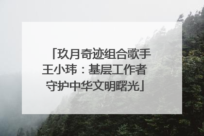 玖月奇迹组合歌手王小玮：基层工作者守护中华文明曙光