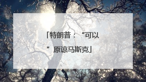 特朗普：“可以”原谅马斯克