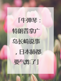 牛弹琴：特朗普拿广岛长崎说事，日本肺都要气炸了
