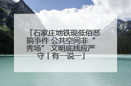 石家庄地铁现低俗恶搞事件 公共空间非“秀场” 文明底线应严守丨有一说一