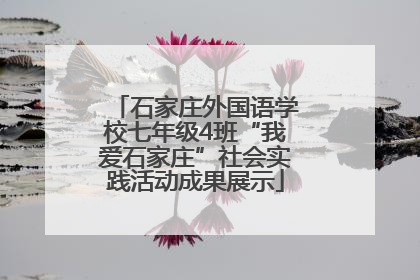石家庄外国语学校七年级4班“我爱石家庄”社会实践活动成果展示