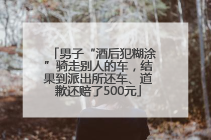 男子“酒后犯糊涂”骑走别人的车，结果到派出所还车、道歉还赔了500元