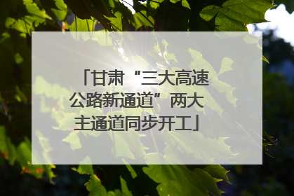 甘肃“三大高速公路新通道”两大主通道同步开工