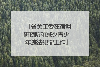 省关工委在宿调研预防和减少青少年违法犯罪工作