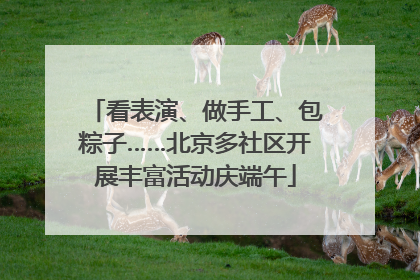 看表演、做手工、包粽子……北京多社区开展丰富活动庆端午