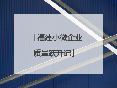 福建小微企业质量跃升记