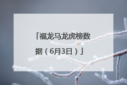 福龙马龙虎榜数据（6月3日）