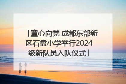 童心向党 成都东部新区石盘小学举行2024级新队员入队仪式