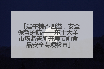 端午粽香四溢，安全保驾护航——东平大羊市场监管所开展节前食品安全专项检查