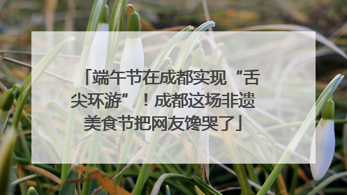 端午节在成都实现“舌尖环游”！成都这场非遗美食节把网友馋哭了