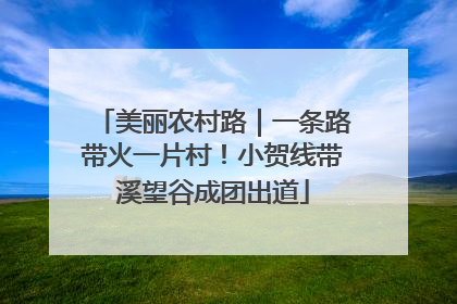 美丽农村路｜一条路带火一片村！小贺线带溪望谷成团出道