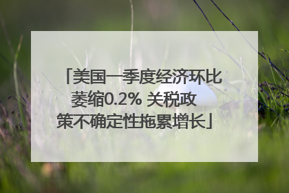 美国一季度经济环比萎缩0.2% 关税政策不确定性拖累增长