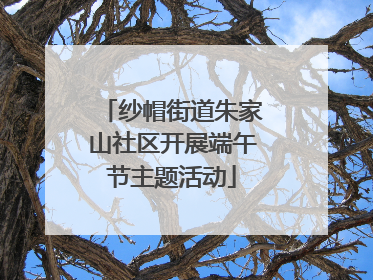 纱帽街道朱家山社区开展端午节主题活动