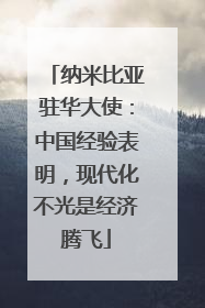 纳米比亚驻华大使：中国经验表明，现代化不光是经济腾飞