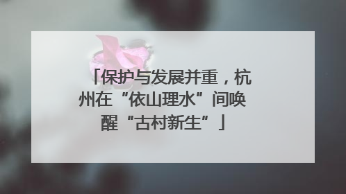 保护与发展并重，杭州在“依山理水”间唤醒“古村新生”