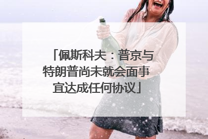 佩斯科夫：普京与特朗普尚未就会面事宜达成任何协议