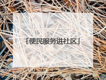 便民服务进社区