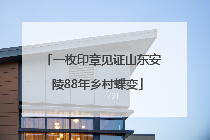 一枚印章见证山东安陵88年乡村蝶变