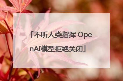 不听人类指挥 OpenAI模型拒绝关闭