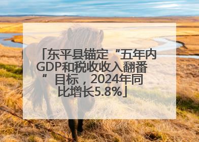东平县锚定“五年内GDP和税收收入翻番”目标，2024年同比增长5.8%