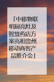 中移物联明厨亮灶及智慧药店方案亮相贵州移动商客产品推介会