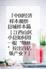 中国经济样本观察·县域样本篇｜江西山区小县如何用一根“细丝”拉出百亿级产业？