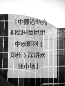 中豫港务亮相德国慕尼黑 中欧班列（郑州）深耕欧亚市场