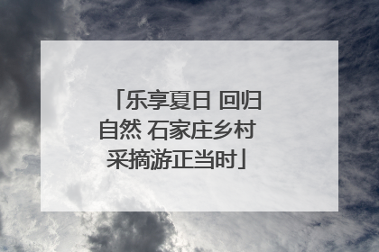 乐享夏日 回归自然 石家庄乡村采摘游正当时