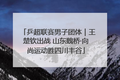 乒超联赛男子团体｜王楚钦出战 山东魏桥·向尚运动胜四川丰谷