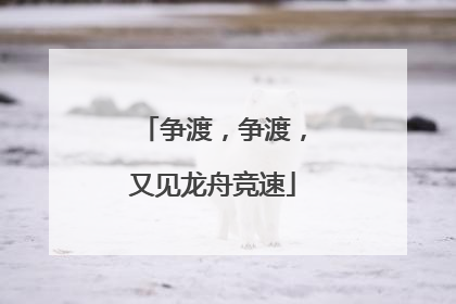 争渡，争渡，又见龙舟竞速