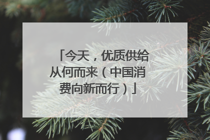 今天，优质供给从何而来（中国消费向新而行）