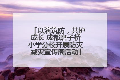 以演筑防，共护成长 成都磨子桥小学分校开展防灾减灾宣传周活动