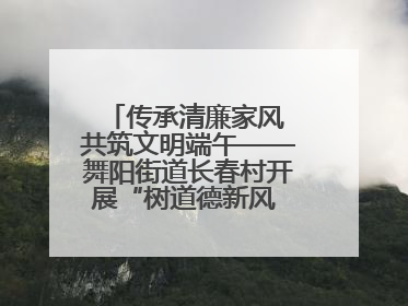 传承清廉家风 共筑文明端午——舞阳街道长春村开展“树道德新风 扬端午文化”主题活动