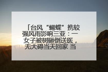 台风“蝴蝶”携较强风雨影响三亚：一女子被树砸倒送医，无大碍当天回家 当地已紧急清障