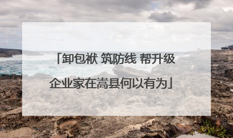 卸包袱 筑防线 帮升级 企业家在嵩县何以有为